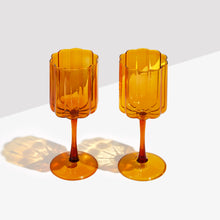  Amber Wave Wine Glass ~ Set of 2