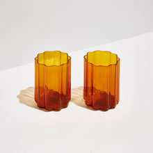  Amber Wave Glass ~ Set of 2