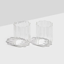  Clear Wave Glass ~ Set of 2