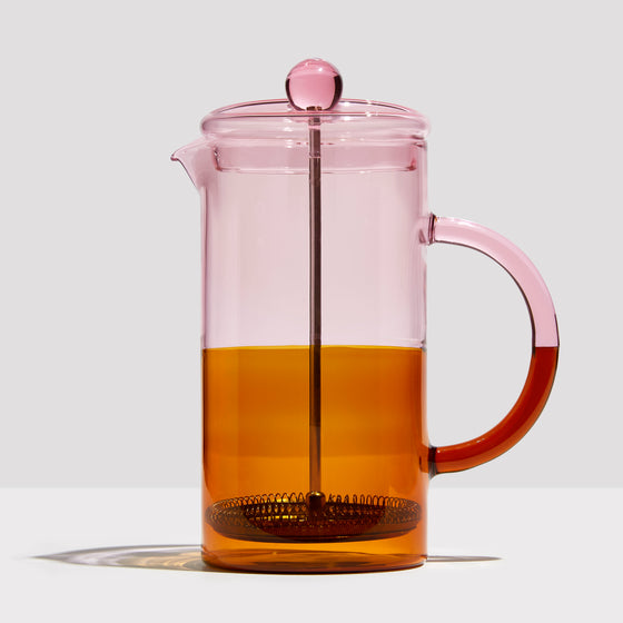 Two Tone Coffee Plunger ~ Pink + Amber