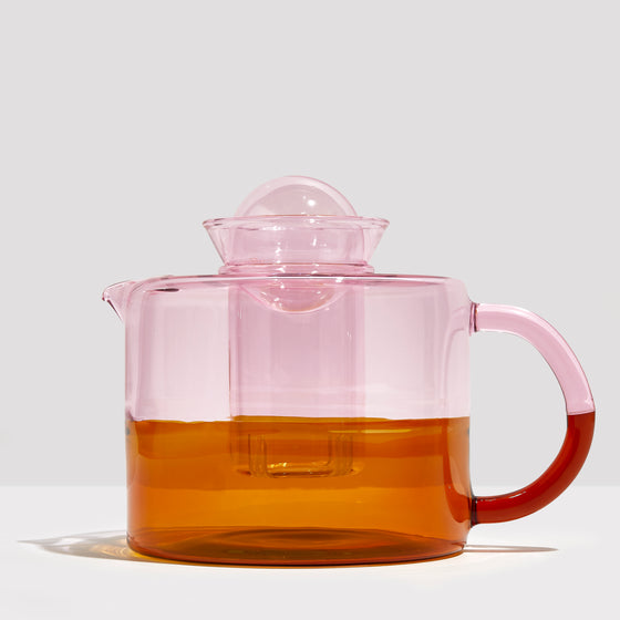 Two Tone Tea Pot ~ Pink + Amber