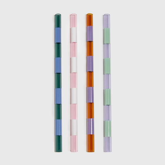 Striped Straws ~ 4 Pack
